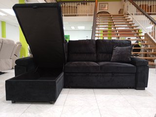 Sofá Cama Emma-Negro. Chaiselong. Arcón. REBAJADO!