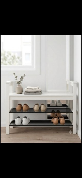 Banco Zapatero Ikea Blanco y negro