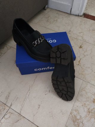 Zapatos Comfeet Mujer Piel Memory Foam Negro