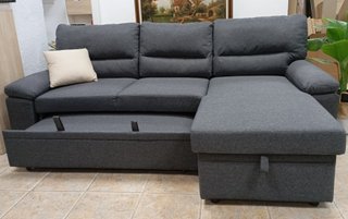 Sofá Cama Emma-Gris. Chaiselong. Arcón. ¡REBAJADO!