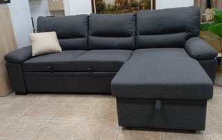 Sofá Cama Emma-Gris. Chaiselong. Arcón. ¡REBAJADO!