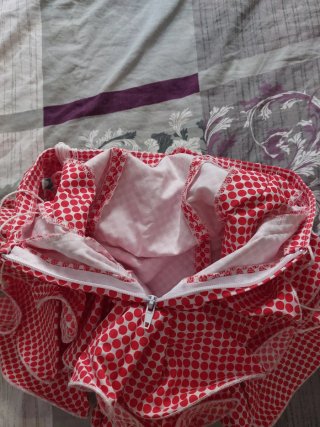 Traje de flamenca rojo y blanco para niñas 4 años