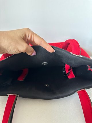 Borsa Tatù rossa e nera con strass