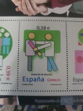 Lote 4 sellos España Valores Cívicos