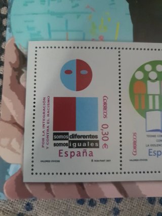 Lote 4 sellos España Valores Cívicos