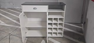 Mueble cocina botellero blanco y gris