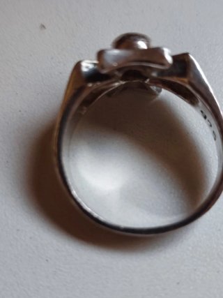 Anillo motero Plata 925 Calavera Cruz de Malta