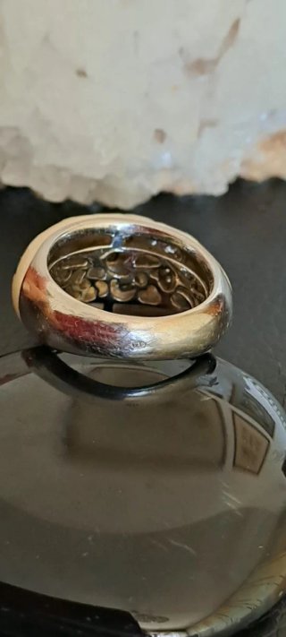 Anello Argento 925 Floreale Smaltato Tg 17