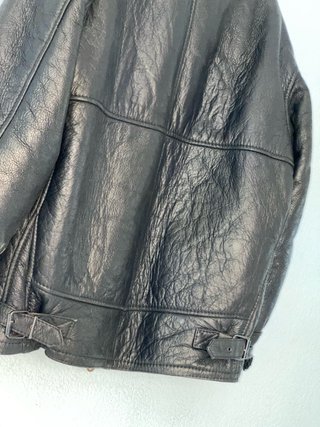 Chaqueta de piel y borrego negra M