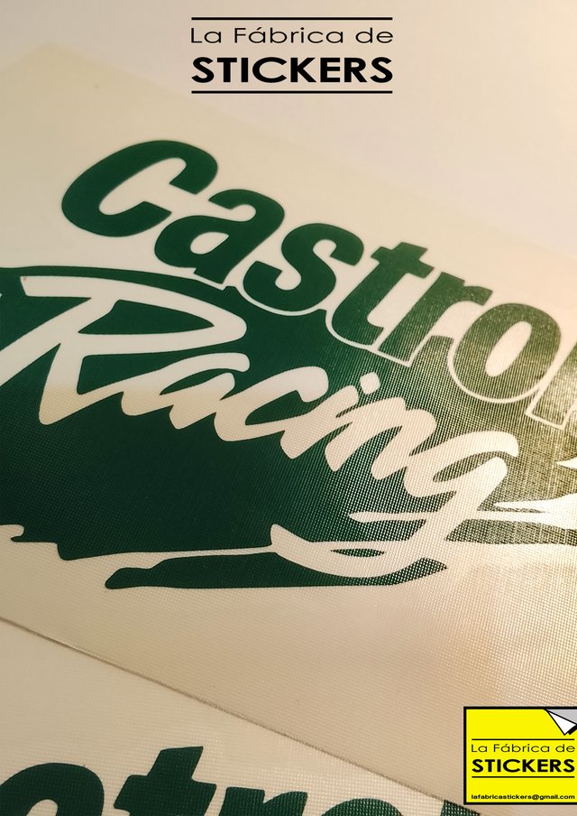 2 Pegatinas CASTROL RACING vinilo de corte