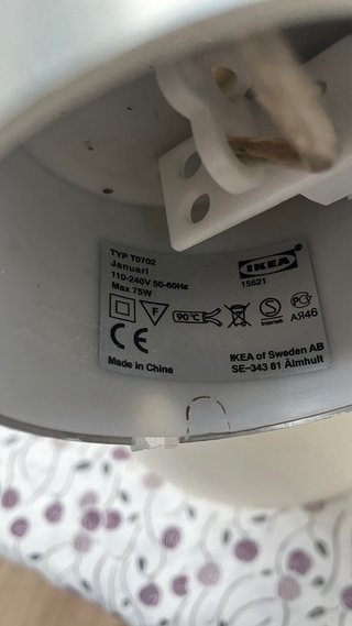 Lámpara de techo tela y metal