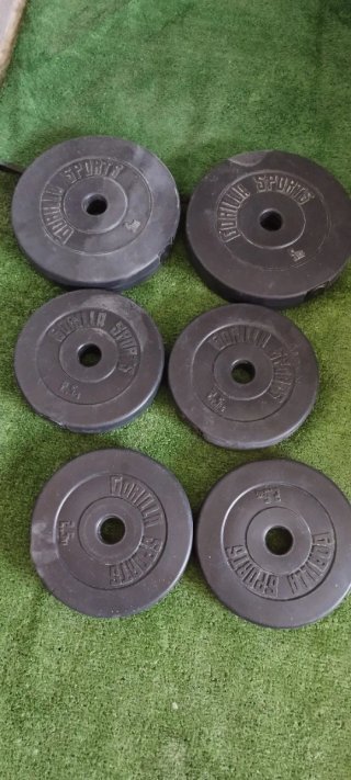 Rack musculación, banco y pesas
