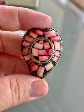 Lote Broche y Colgante Flor Perlas