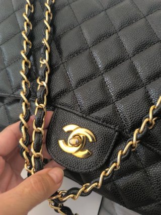 Bolso Chanel Negro Piel Matelassé Dorado