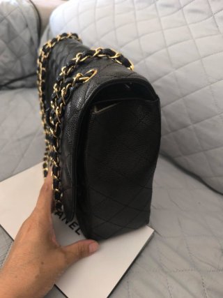 Bolso Chanel Negro Piel Matelassé Dorado