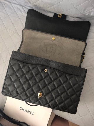 Bolso Chanel Negro Piel Matelassé Dorado