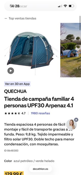 Kit Camping Tienda y Accesorios
