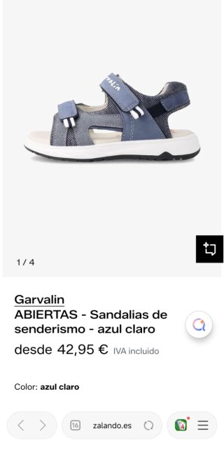 Sandalias Garvalin ABIERTAS Azul/Gris TALLA 30