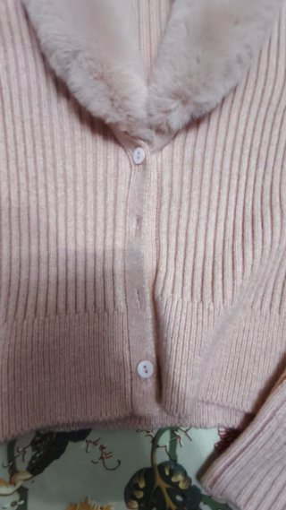 Chaqueta Zara Rosa Peluche Talla m
