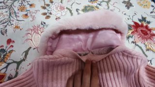 Chaqueta Zara Rosa Peluche Talla m