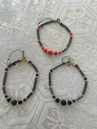 Set 3 Bracciali Ematite e Pietre Dure
