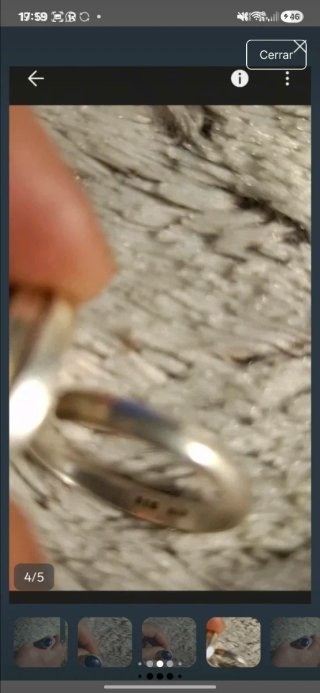 Anillo Plata 925(sellada) ajustable,piedra Lapizla