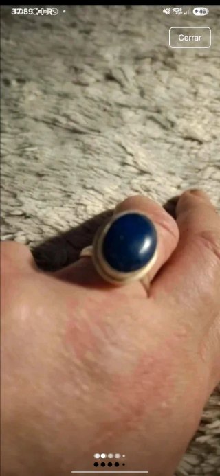 Anillo Plata 925(sellada) ajustable,piedra Lapizla