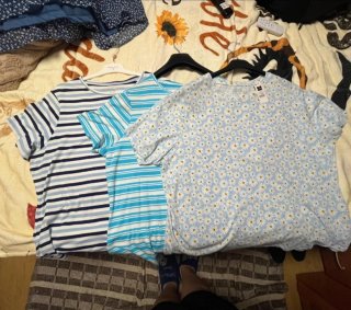 Lote 3 Camisetas Rayas y Flores