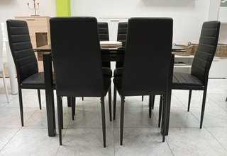 Mesa Extensible DT + 6 Sillas Negras. ¡EN OFERTA!