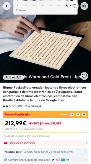 Bigme PocketNote 7 e-reader/e-ink tablet