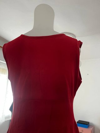 Vestido Vintage Rojo Flores XL