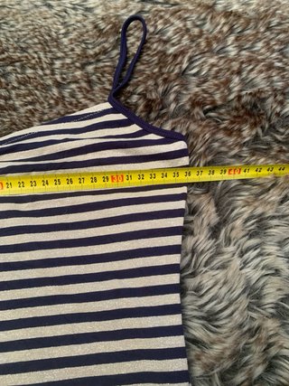 Camiseta Oysho Rayas Tiras Azul Blanco