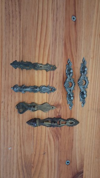 Conjunto tiradores y cerraduras vintage