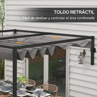 Pérgola de pared 297x211x220 cm