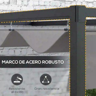 Pérgola de pared 297x211x220 cm