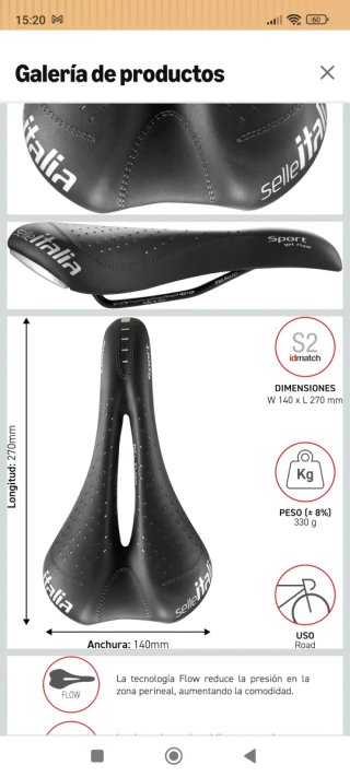 Sillín Selle Italia Sport Gel Flow