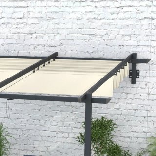 Pérgola 3x3m Techo Retráctil Beige/Negro