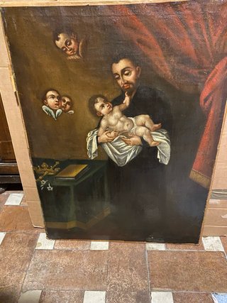 Cuadro Óleo San Cayetano S. XVII