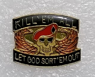 Spilla Kill'em All Let God Sort'emoug , Pin 80s