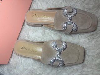 Sandalias Alma en Pena Beige con Brillantes