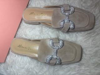 Sandalias Alma en Pena Beige con Brillantes