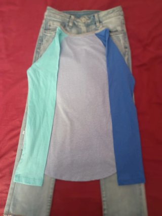 Maglia Gap Bambina Cuore Glitter Azzurro