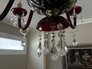 Lámpara de techo de cristal roja