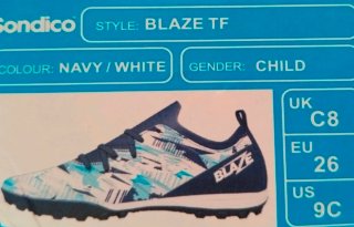Zapatillas Fútbol Sondico Niño Talla 26