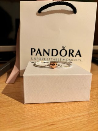 Bracciale Pandora Cuore Oro Rosa Pavé
