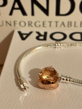 Bracciale Pandora Cuore Oro Rosa Pavé