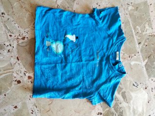 Maglietta Benetton bimbo blu con balene