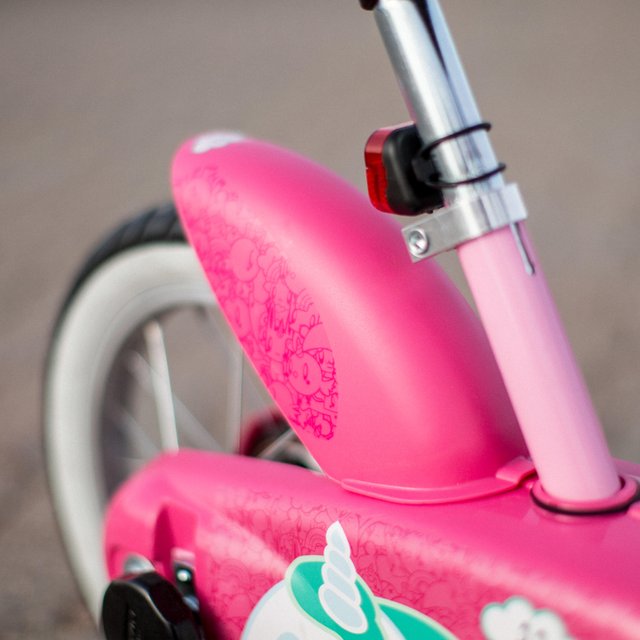 Bicicleta niños 14 pulgadas Btwin 500 unicornio rosa 3-4,5
