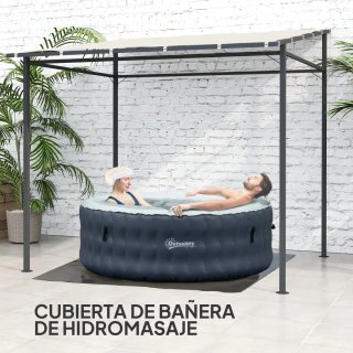 Pérgola de Pared 2.4x2.4m Techo Inclinado
