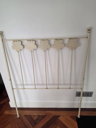 Cabecero Cama 90cm Flores Blanco Envejecido